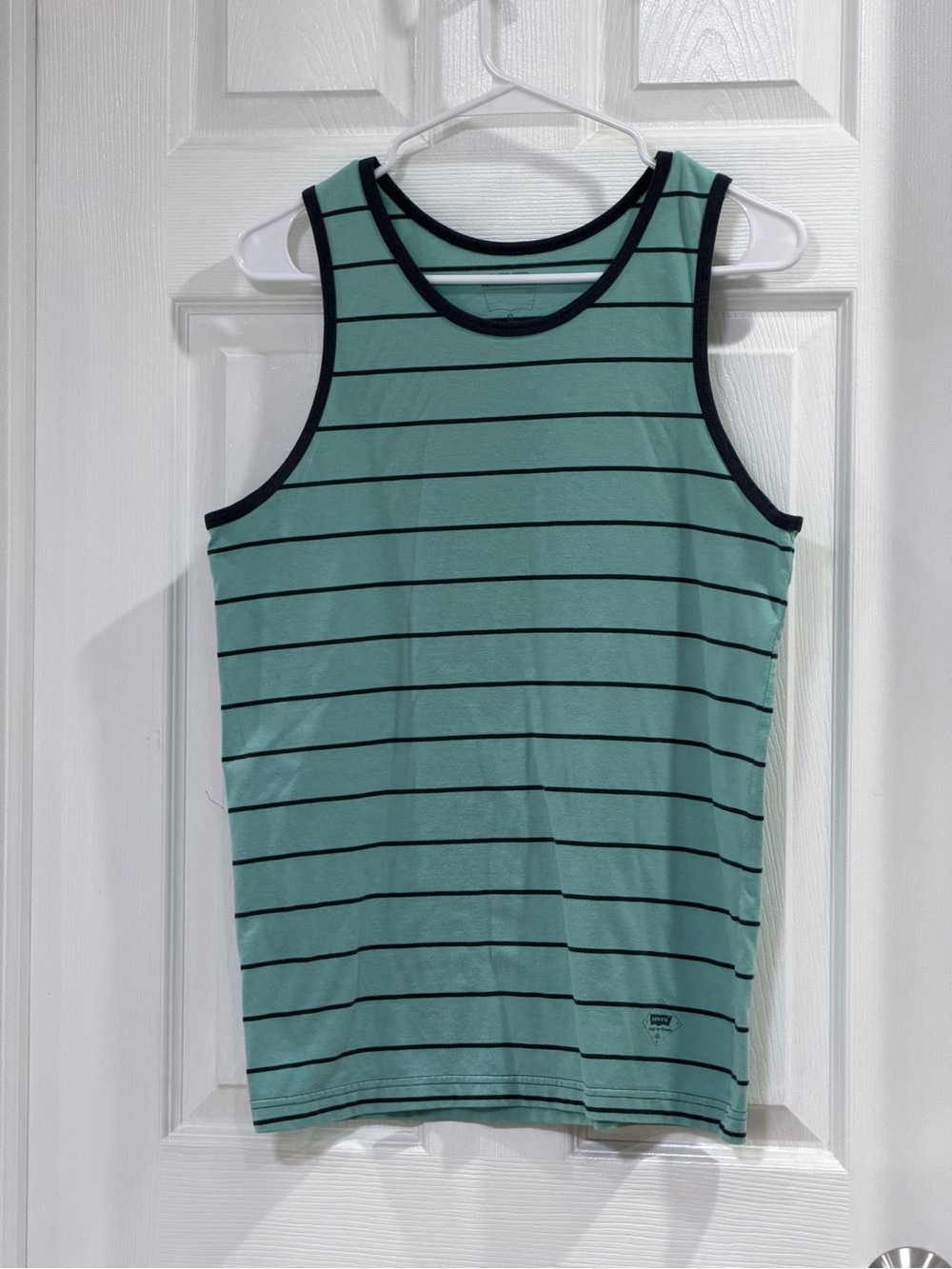 Levi's Mint Green Tank Top with Navy Blue Stripes